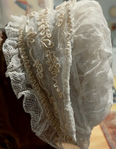 Bonnet baptême filet - de,