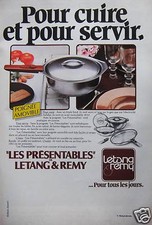 PUBLICITÉ 1980 LETANG & REMY