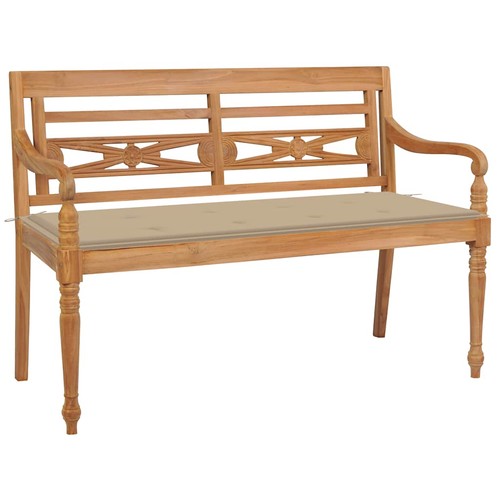 Banc batavia avec coussin - avec, gris