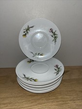 7 Sous Tasses Mobil Porcelaine Winterling Roslau Bavaria Motif Floral