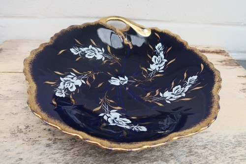 Ancien plat bleu cobalt - , et