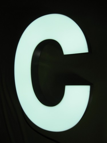 Lettre enseigne lumineuse - lettre, c