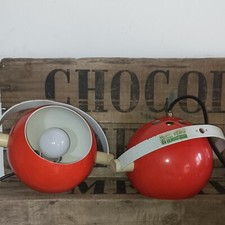 boules de spot style eyeball lita orange/rouge design vintage 100% ok