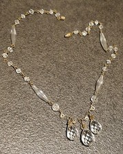 COLLIER Vintage RAS DU COU gouttes d'eau cristal taillé 