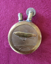 BRIQUET de POILU 14/18 WW1 - MOTIFS AVION & DIRIGEABLE - COMPLET BEL ETAT 42 MM