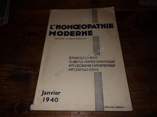 1940 homeopathie moderne - 1940.l'homeopathie,
