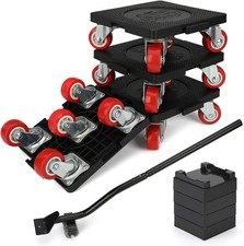 Lot de 4 leviers de Meubles Lourds avec 5 Roues rotatives à 360 ° Charge maxi...