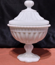 grande coupe en opaline de foire, bonbonnière, sucrier