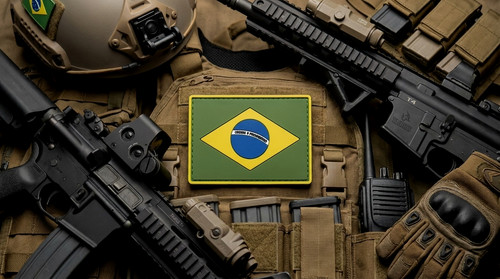 Patch drapeau brésilien - "3d",