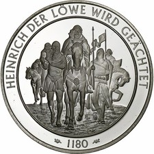 Allemagne, Médaille, Henri le Lion est proscrit, Argent, SS+