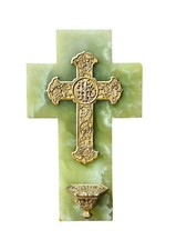 Art Nouveau French Green Onyx Holy Water Font