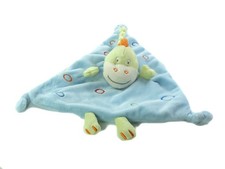 Doudou plat Dragon bleu vert