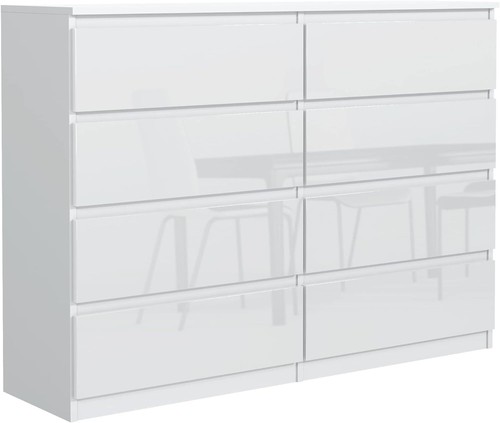 Commode blanc haute brillance - commode,