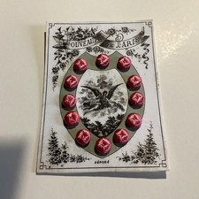 Carte De 12 Boutons Soie Rose 12 Mm Poupée Parisienne Jumeau Bru