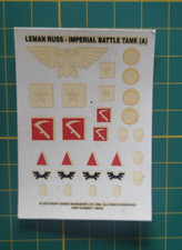 Warhammer 40k/40000 : Leman russ imperial battle tank / décalcomanies/ decals