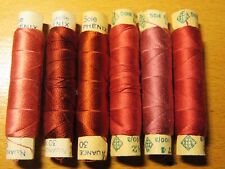 BOBINES FIL DE SOIE naturelle marques "AU PHENIX & GUTERMANN" Lot 6 tons roses
