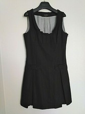 SUPERBE ROBE TARA JARMON NOIRE INTERIEUR RAYURES NOEUDS  JOLIE COUPE 