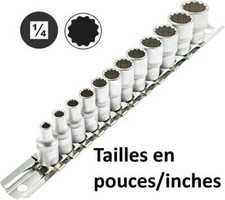Jeu de 12 douilles 1/4" 12