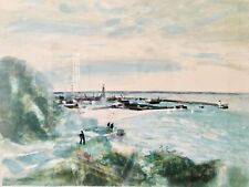 Lithographie en couleurs Gaston SEBIRE (1920-2001) "vue de Quillebeuf"