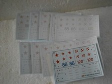 2 X PLANCHE DE DECALCOMANIE POUR MAQUETTE AVION RUSSE MIG 23 FLOGGER HELLER 1/72