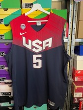 USA Basketball #5 KEVIN DURANT Jersey 2014 FIBA WC Nike 651623-453 KD sz XL