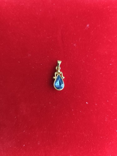 Pendentif doré pierre bleue - pendentif,