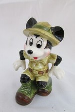 Mickey Mouse Safari hard to find Porcelain Ceramic Figure Disney Japan 3.1/2"