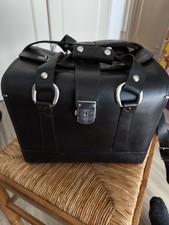 Sac Photo Black Genuine Leather en cuir  Vintage  Grand Modèle 30/25/21 cm