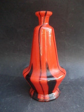 KRALIK BAMBUS vase verre soliflore tango orange 1900 1920 art déco hauteur 16 cm