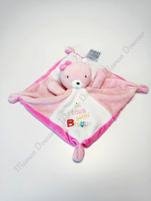 Doudou Plat Ours Rose Blanc Noeud Des Tous Petits Bisous  Mots D'enfants Leclerc