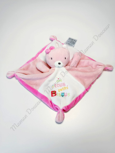 Doudou plat ours - ours, blanc