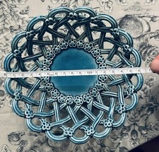 Très Belle Coupe Ancienne Bleue Céramique Tressée Pichon Uzès