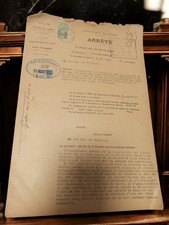 Document ancien vintage arrêté préfectoral Marseille 1930-1940 Bouches-du-Rhône