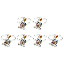 6pcs Rabbit Shape Space Sandles Porte-serviettes Ranges pour réglages de table
