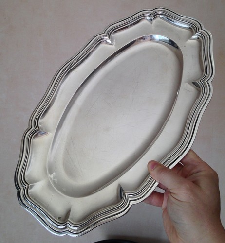 Ancien plat métal - en, argenté