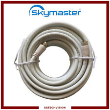 Cordon Câble Coaxial RG6 Connecteurs Fiche F Mâle/Mâle 10 m Antenne TV Satellite