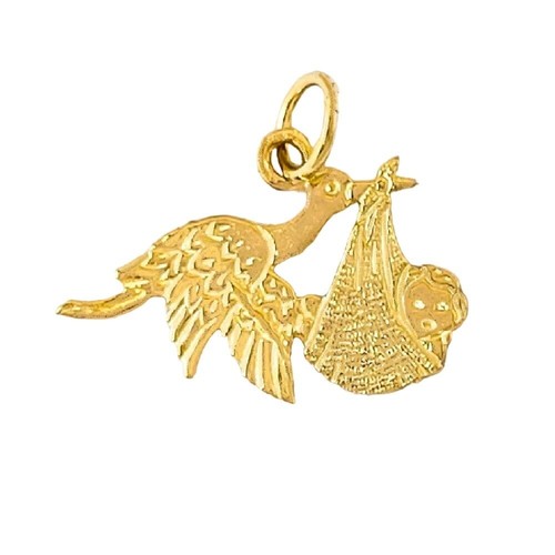 14k jaune cigogne oiseau - cigogne,