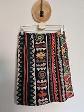 VINTAGE 123 JUPE WAX ETHNIQUE D AUTOMNE DOUBLÉE 90S MADE IN FRANCE 