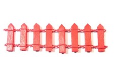 MINIATURE EN BOIS : Barrière ou clôture de jardin rouge longueur 10cm