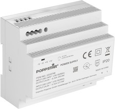 Poppstar Transformateur Rail DIN avec sortie 24VDC 6,25A 150W entrée 100-240V AC