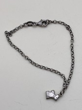 Bracelet argent Massif Mailles Jaseron Avec Chien 17cm #A12.5