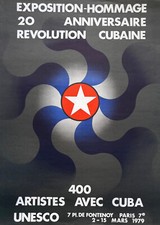 Julio Le Parc Affiche originale 1979 révolution cubaine art cinétique, op art
