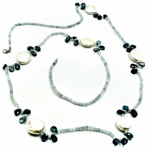 Collier long blanc 18k - collier, en