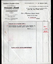 FOURCHAMBAULT (58) MACHINES à TRAVAILLER le BOIS "GUILLIET & EGRE" en 1935