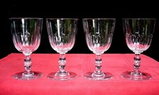 BACCARAT CLERMONT 4 WEINGLÄSER VERRES A VIN CRISTAL TAILLE COTES PLATES 19EME B