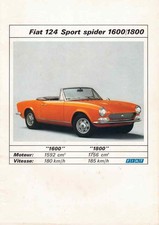 Catalogue Brochure Fiat  124 Spider 1600 / 1800 1972 France