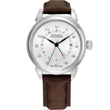 NEW IN BOX Bulova Accutron Gemini Men's Automatic Watch Leather 63B153 $1,350