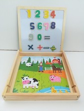 Puzzle Magnetique Bois avec Tableau Double Face Aimanté et noir Enfant 3 Ans