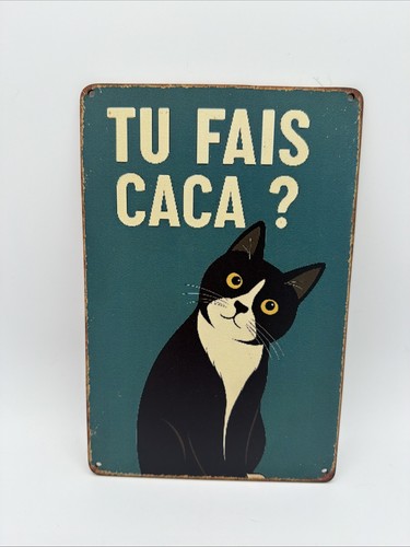 Plaque chat fais caca - plaque, wc