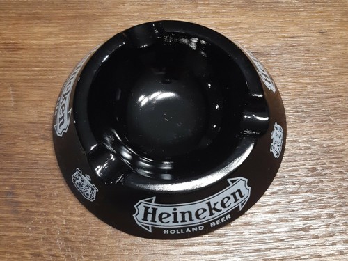 Cendrier vintage noir heineken - cendrier,